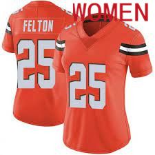 Women Cleveland Browns #25 Demetric Felton Nike Orange Team Color NFL Jersey->women nfl jersey->Women Jersey